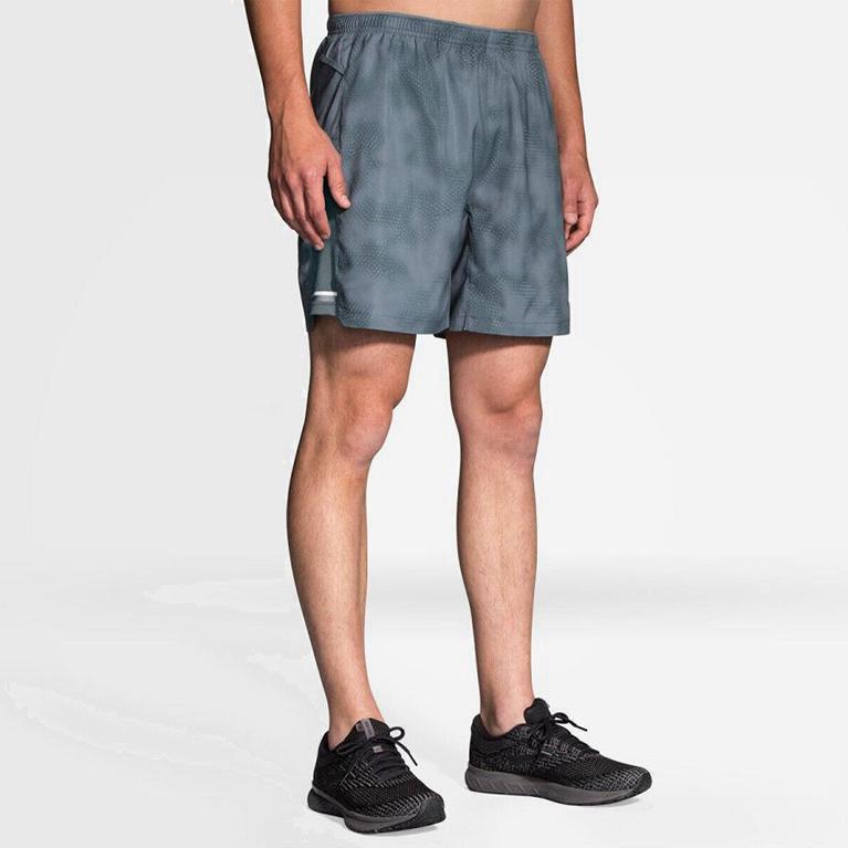 Brooks Sherpa 7 2-In-1 NZ - Men's Running Shorts - Grey (84572-MCBI)